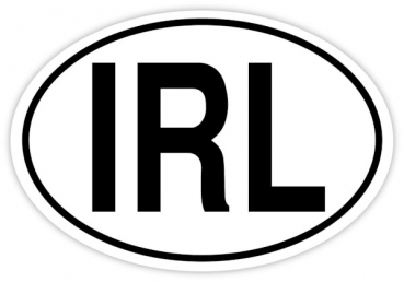 Aufkleber Irland "IRL" oval weiß